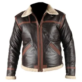 RW Authentic Sheepskin Resident Evil 4 Genuine Brown Leather Jacket