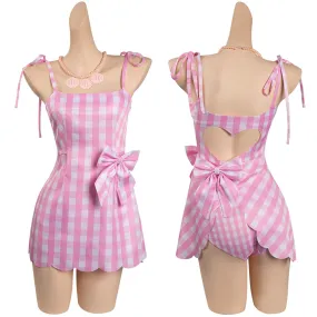 2023 Pink Plaid Skirt for Kids Children Classic Vintage Cosplay Costume