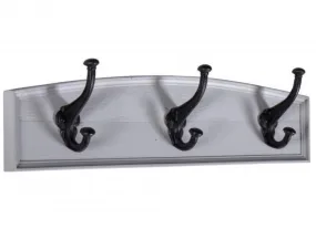 3 Hook Wooden Grey Coat Rack