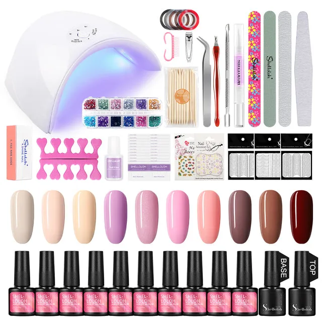 7ML Manicure Set Nail Gel Polish Kit Varnish Nail Art Sets UV Lamp Nail Dryer Tools For Manicure Tools kit