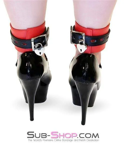 8971DL      Led Into Temptation Locking Ankle Cuffs with Connection Chain - MEGA Deal