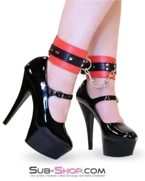 8971DL      Led Into Temptation Locking Ankle Cuffs with Connection Chain - MEGA Deal