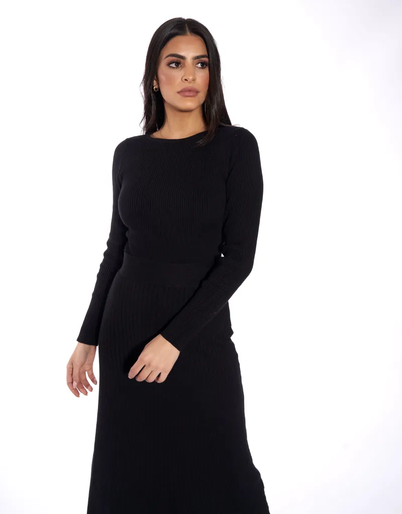 A Line Knit Midi Dress