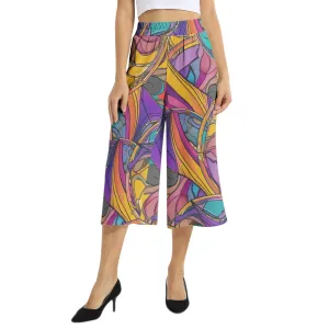 Abstract Urbania Elastic Waist Capris Wide Leg Pant