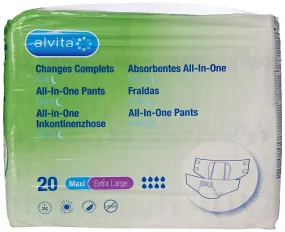 Alvita Incontinence All in One Extra Large Night Pants Pack of 20