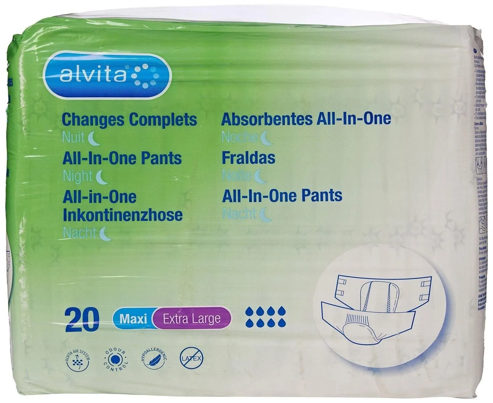 Alvita Incontinence All in One Extra Large Night Pants Pack of 20