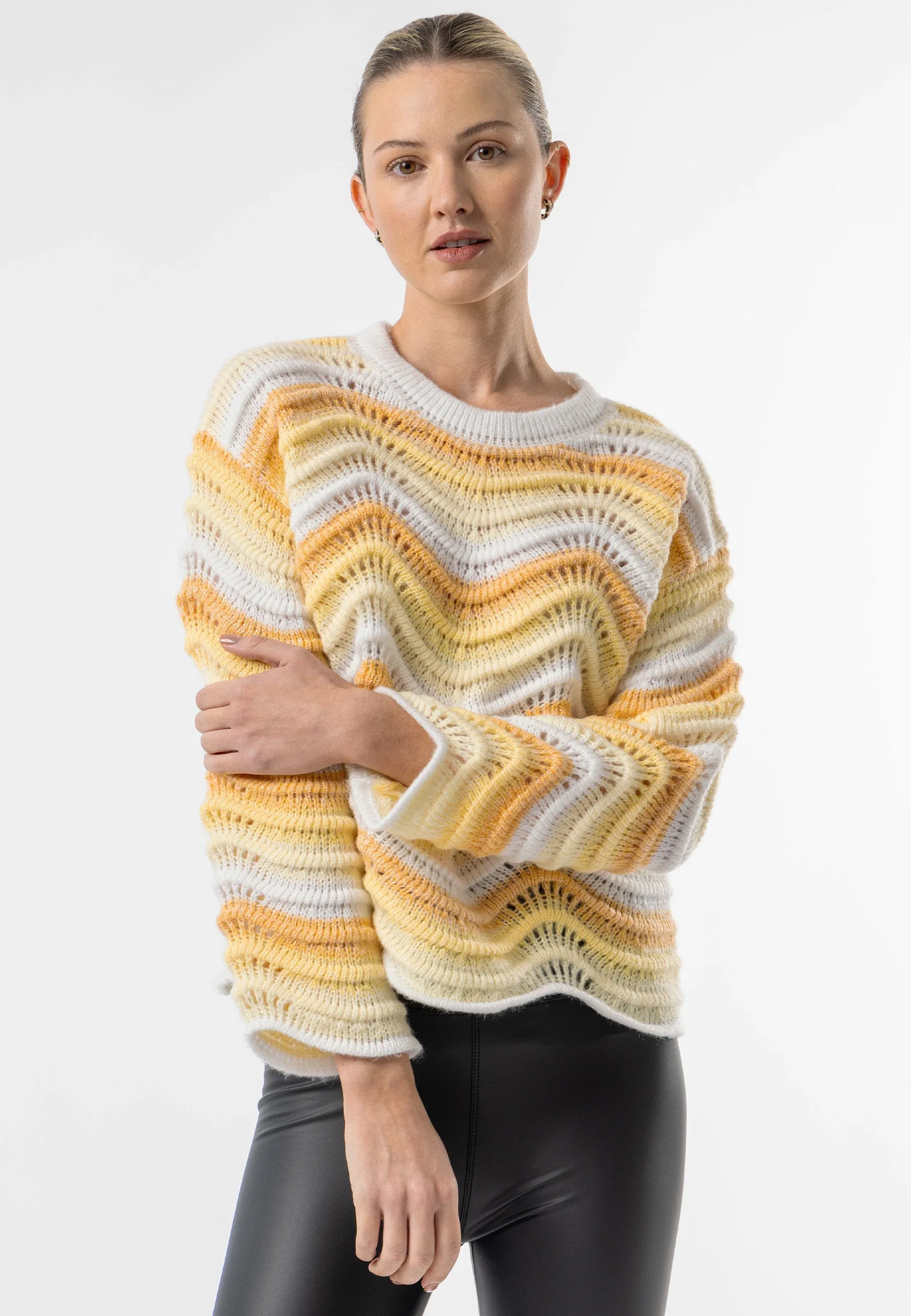 Angeleye Wavy Yellow Ombre Knit Jumper