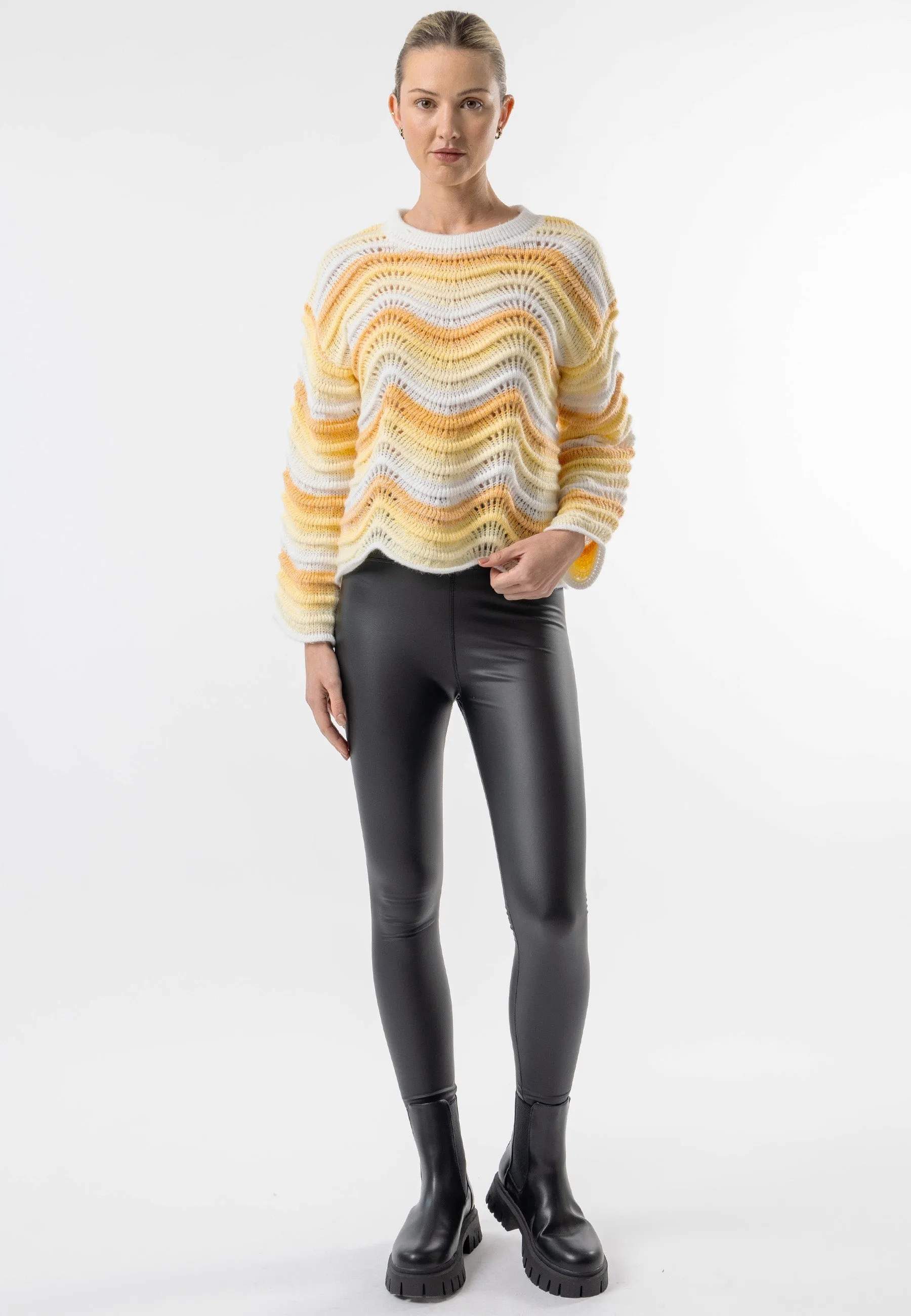 Angeleye Wavy Yellow Ombre Knit Jumper