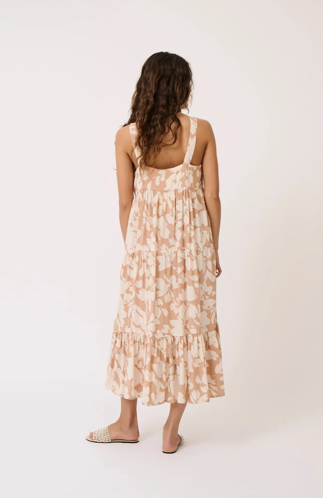 Aria Midi Dress - Floral Sand