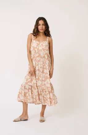 Aria Midi Dress - Floral Sand