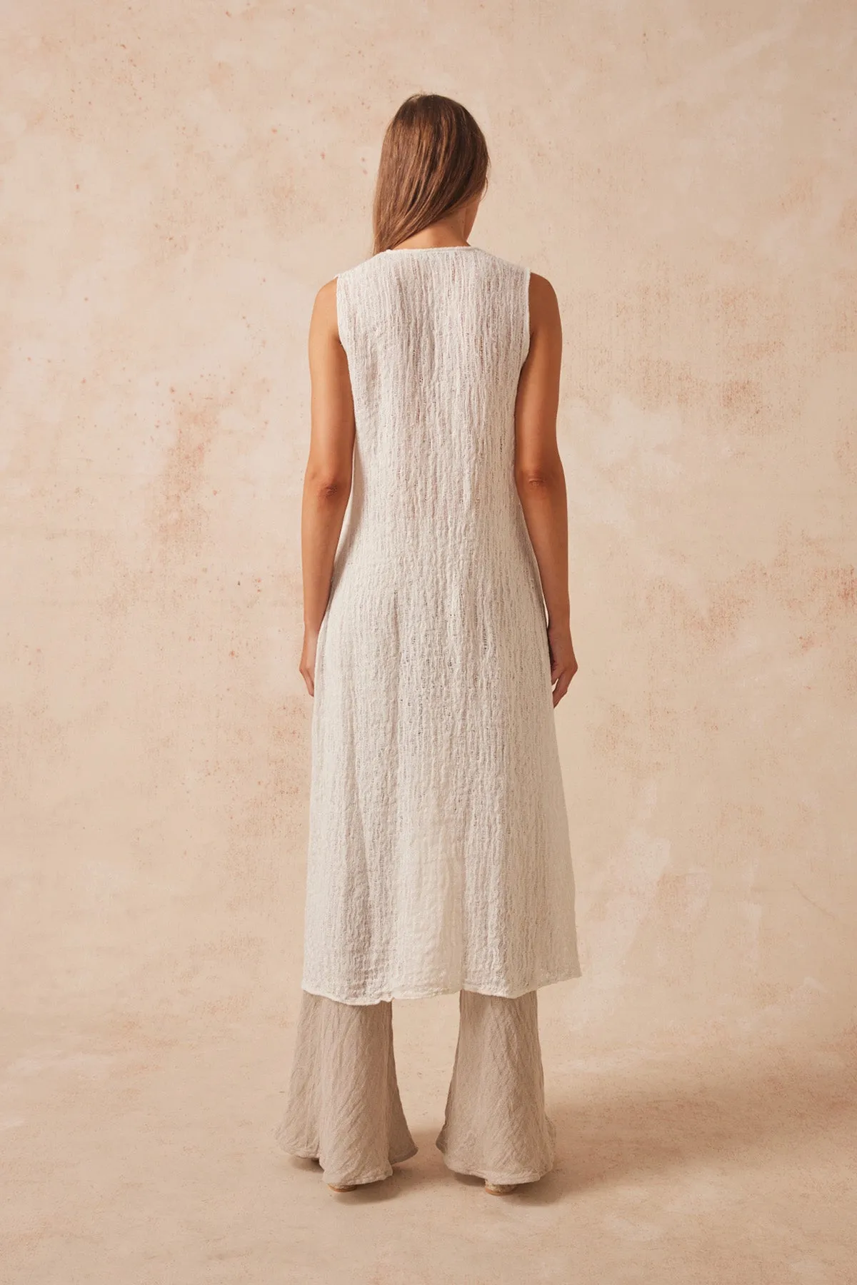 Atlas Slip Midi Dress - Stracciatella Panna