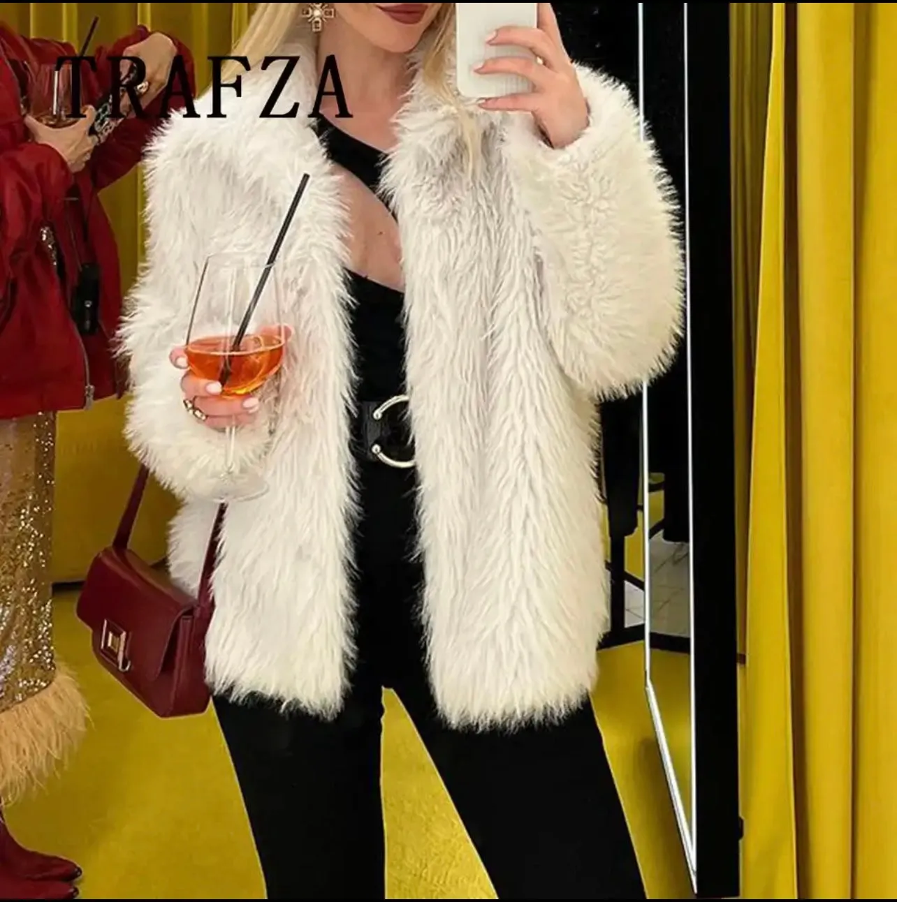 Autumn Winter Women Casual Faux Fur Jackets Fashion Streetwear Solid Oversized Turn Down Collar Elegant Thick Coats