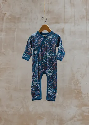 Babies' Meadow Kimono Romper in Night Blue