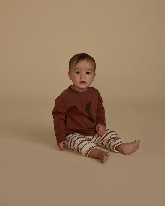 Baby Cru Pant || Brick Stripe