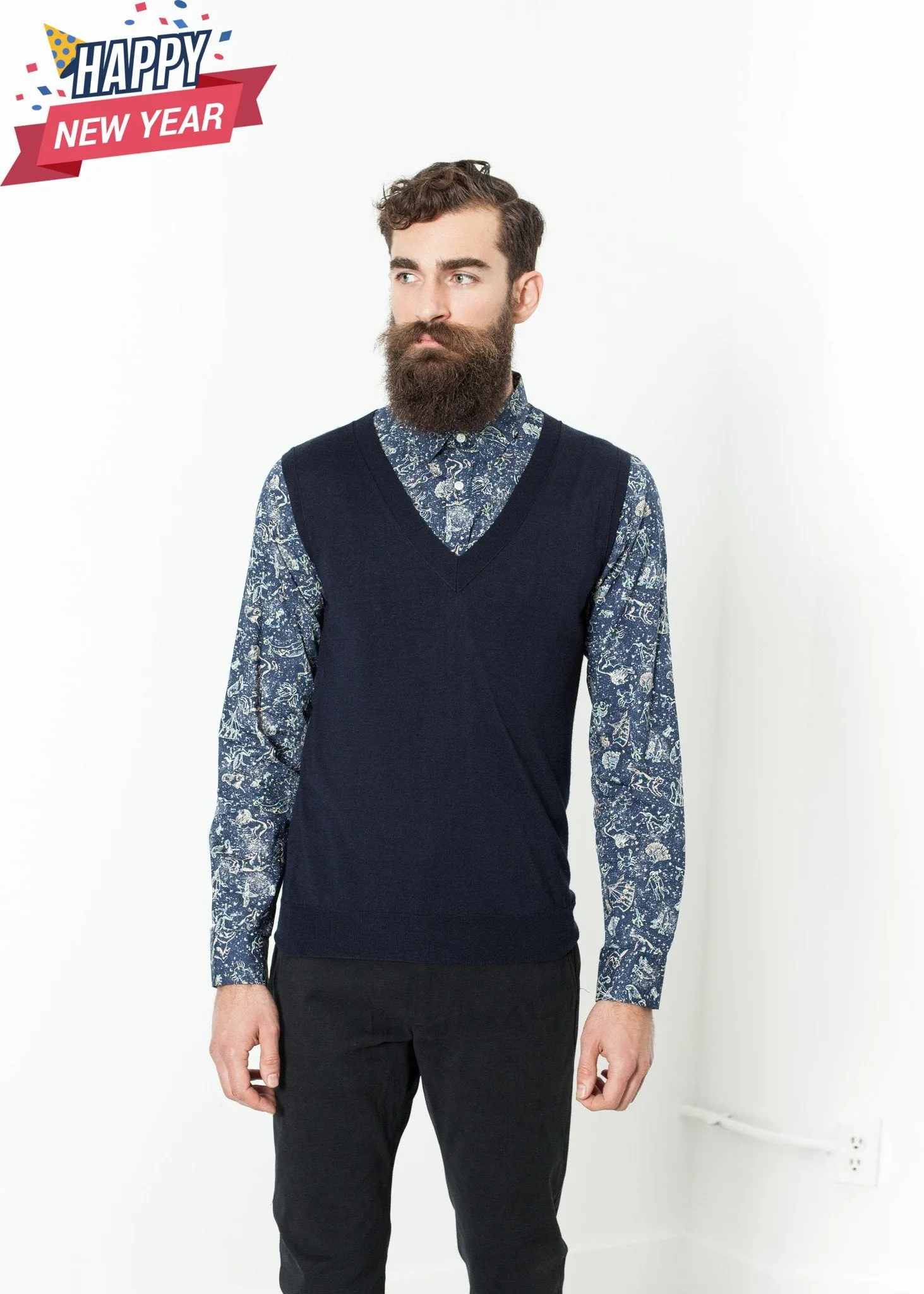 Basic Gilet in Navy