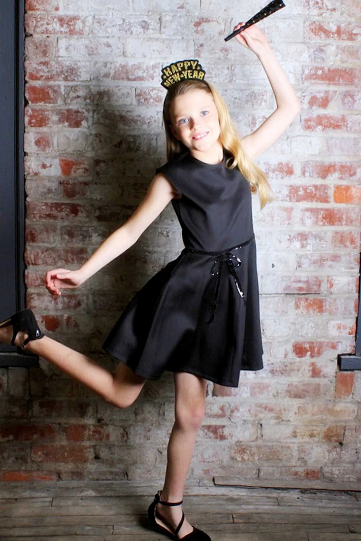 Big Girls Fit and Flare Dress with Bow