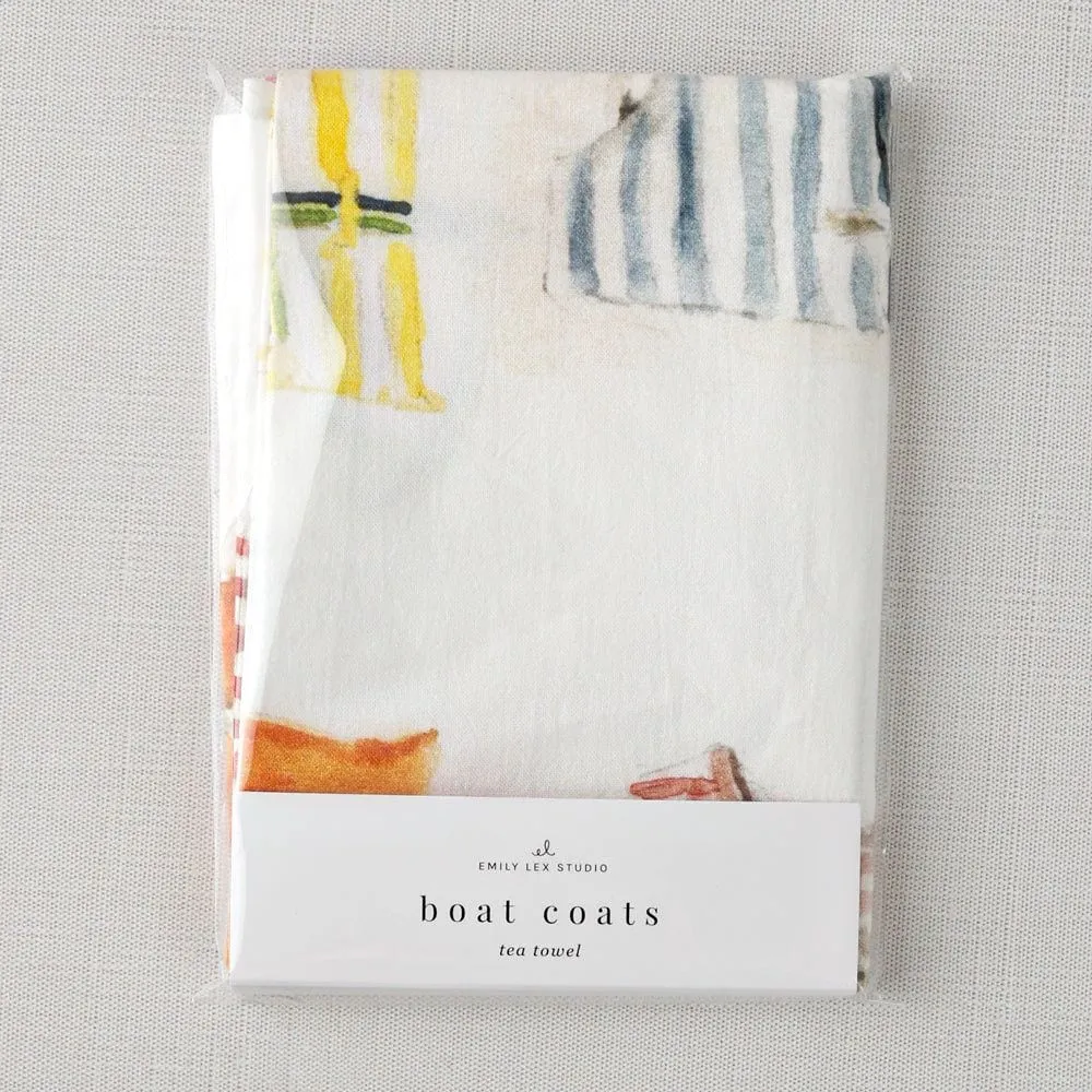 boat coats tea towel