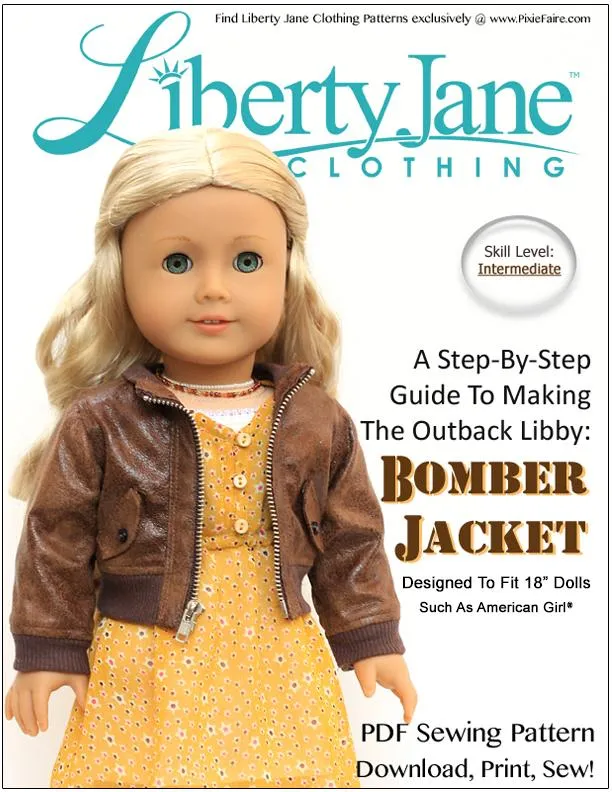 Bomber Jacket 18" Doll Clothes Pattern