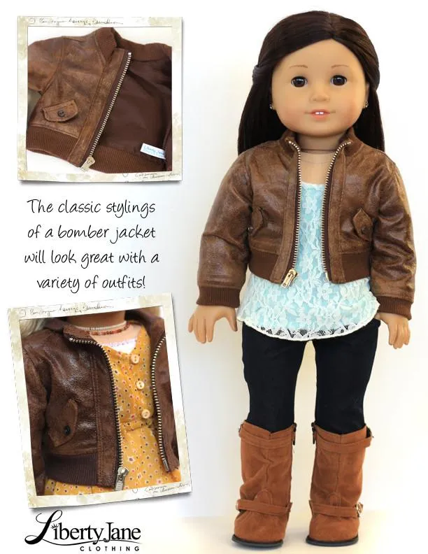 Bomber Jacket 18" Doll Clothes Pattern