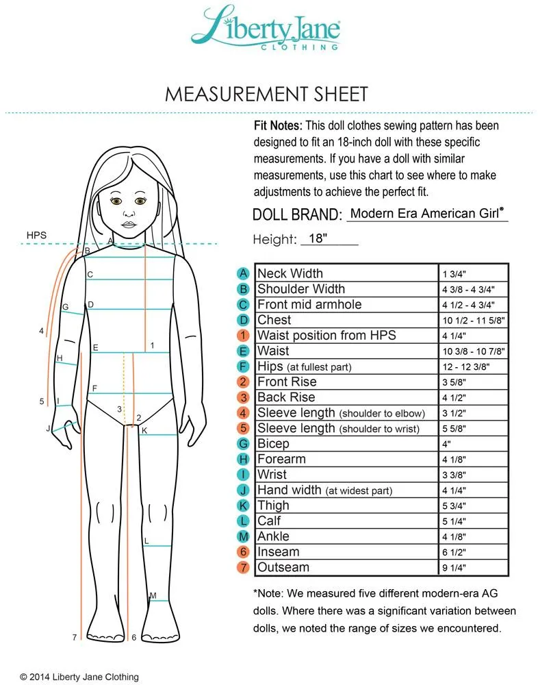 Bomber Jacket 18" Doll Clothes Pattern