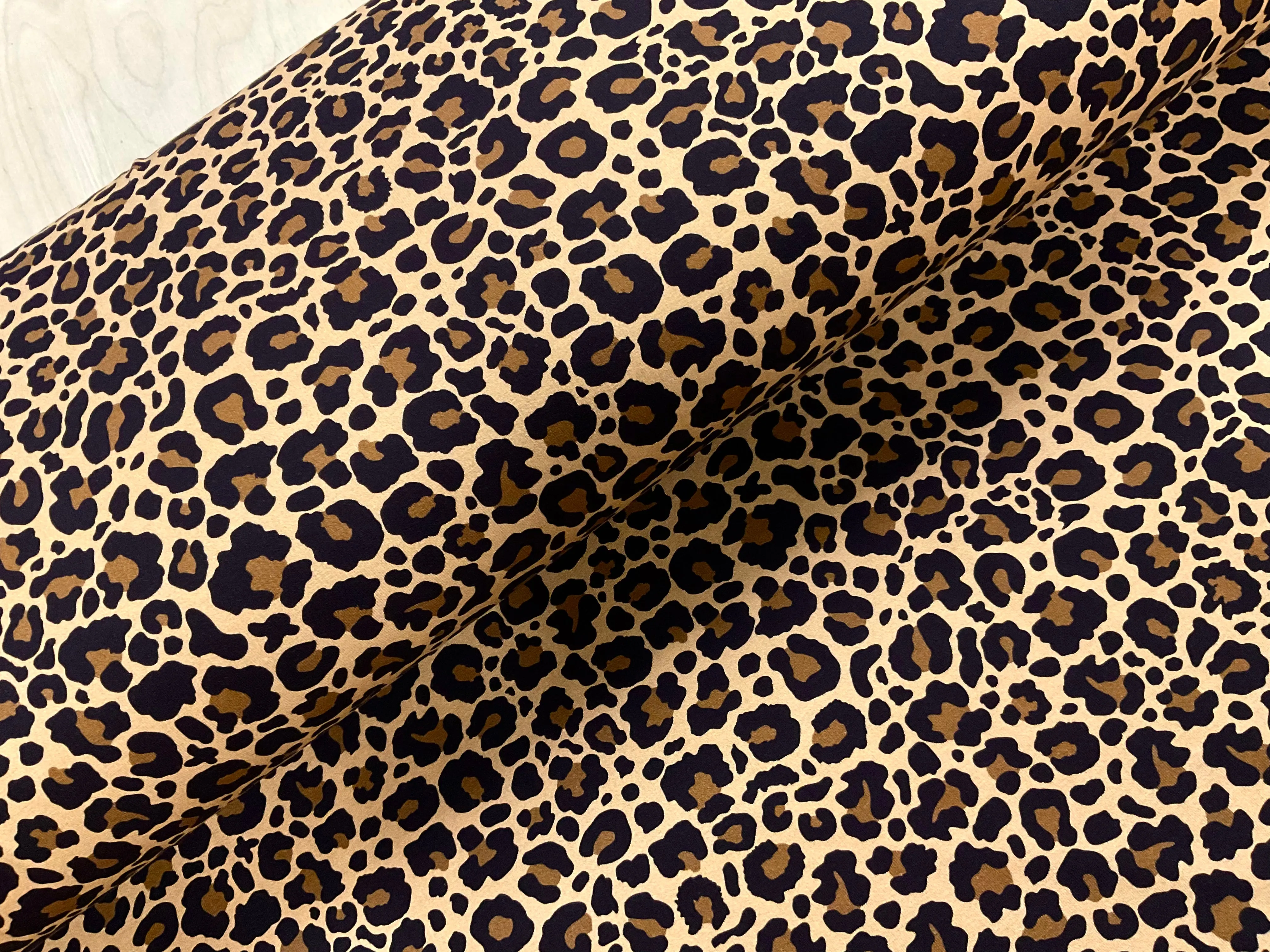 Brown Leopard Print Cotton Jersey