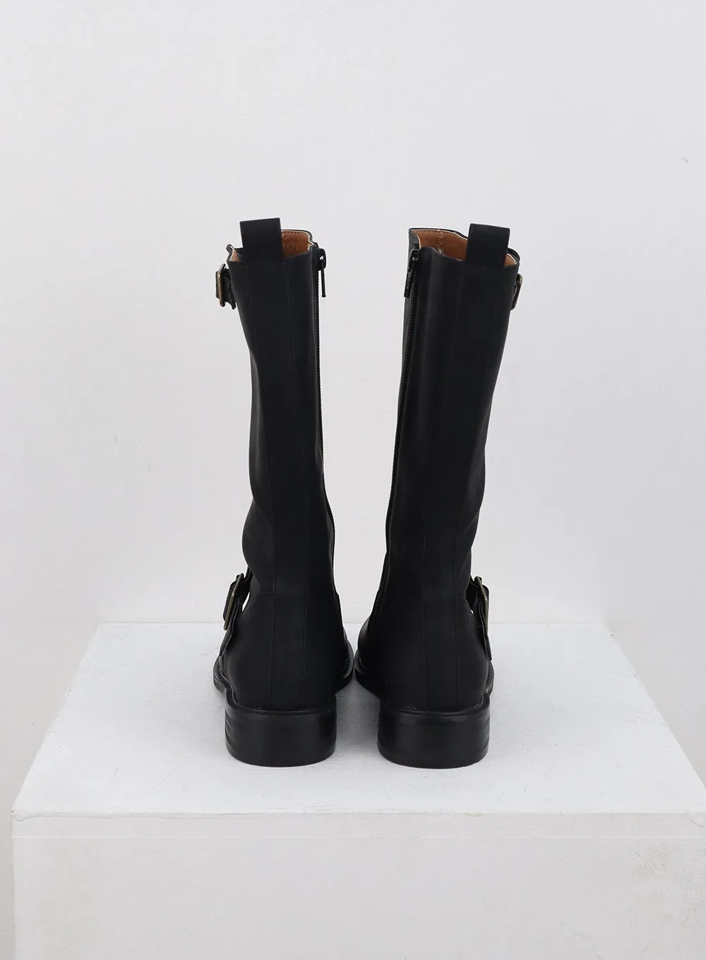 Buckled Flat Lug Sole Boots CD301