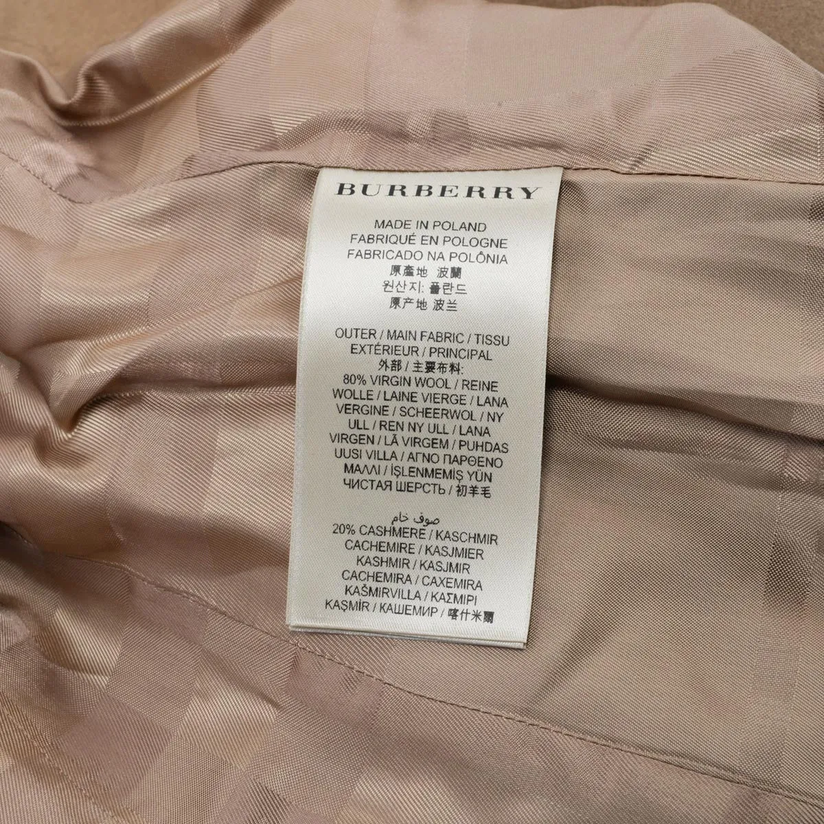 Burberry Camel Wool & Cashmere Sandbeck Mid-Length Coat UK 2