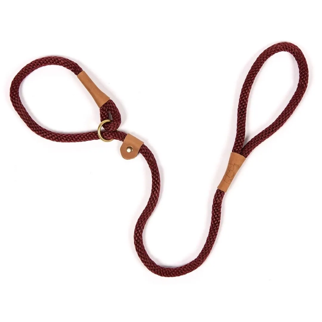 Burgundy Rope Slip Lead by Ruff And Tumble