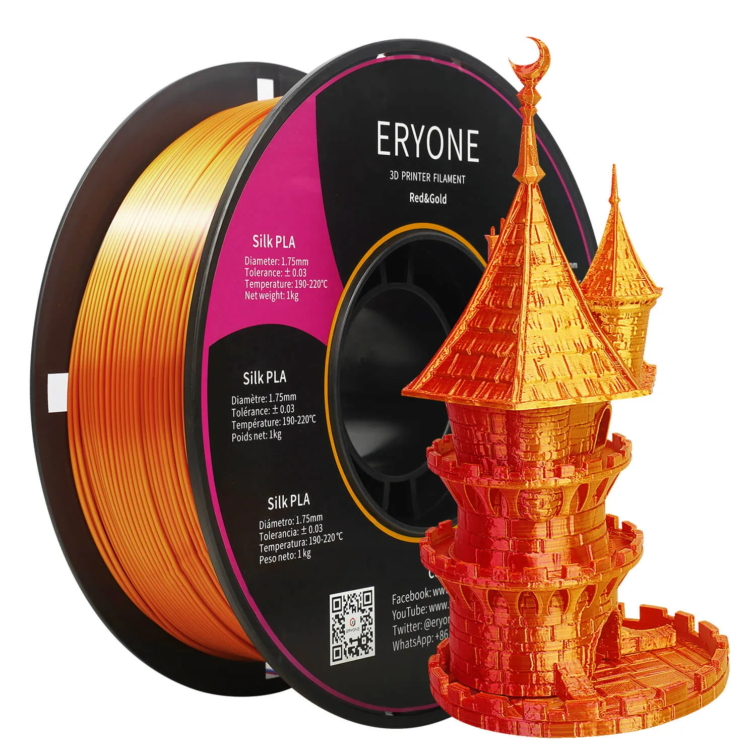 (CA only)Pre-sale- ERYONE All Series PLA 3D Filament 1kg  FREE SHIPPING(MOQ:20 rolls,can mix color)