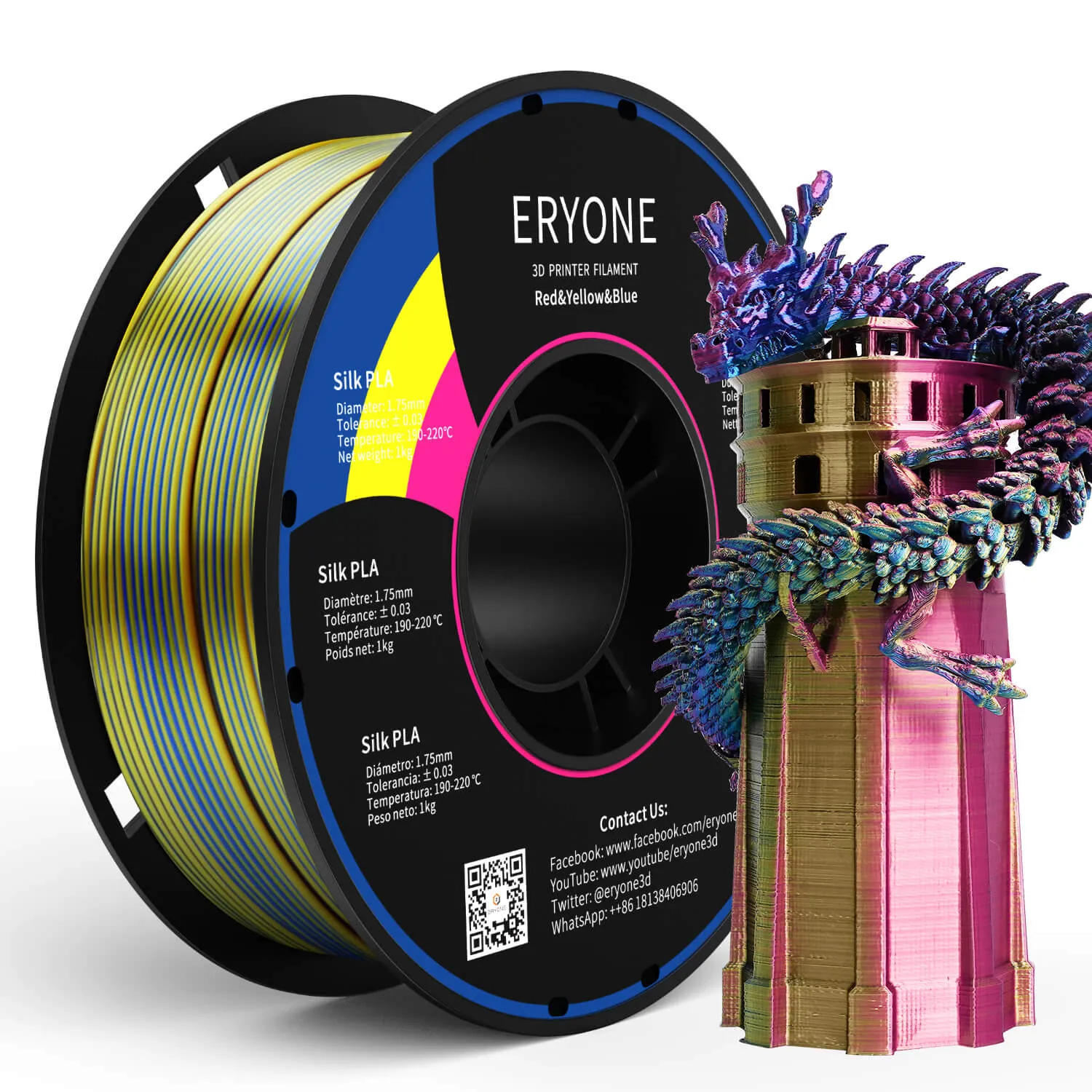 (CA only)Pre-sale- ERYONE All Series PLA 3D Filament 1kg  FREE SHIPPING(MOQ:20 rolls,can mix color)