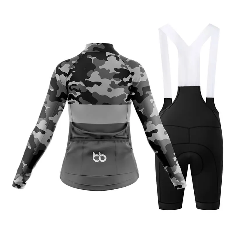 Camouflage Neck Club Cycling Kit (V2) (Grey)