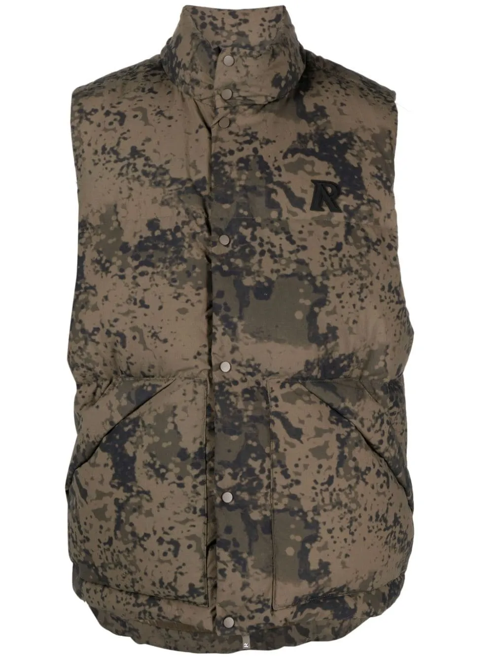 CAMOUFLAGE-PRINT PUFFER GILET