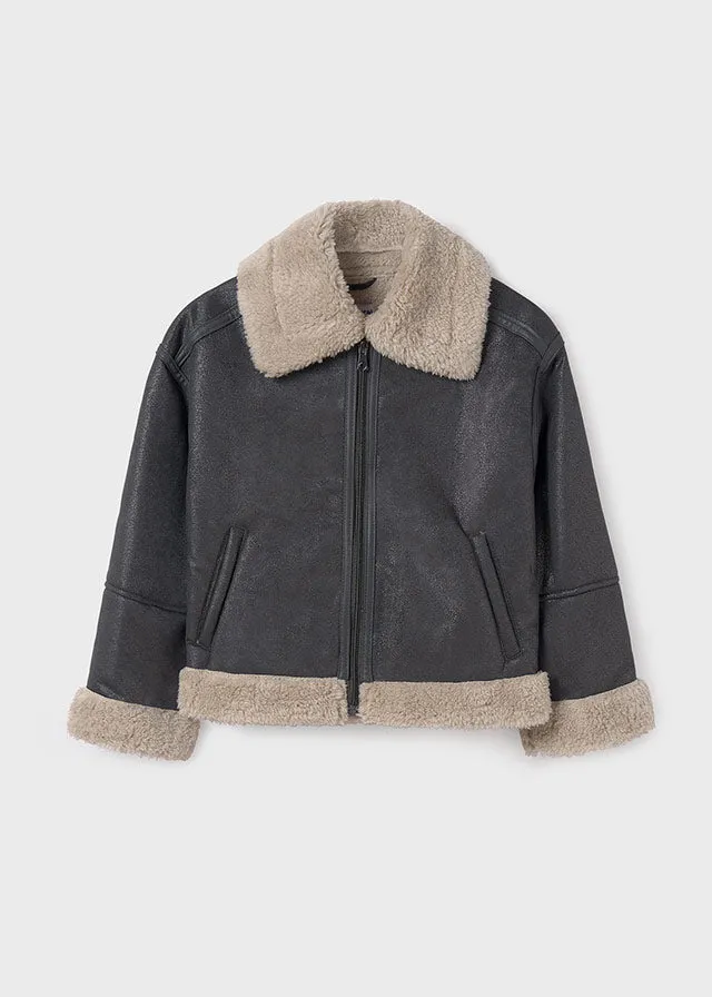 Charcoal Grey Girl’s Double Face Jacket - Select Size