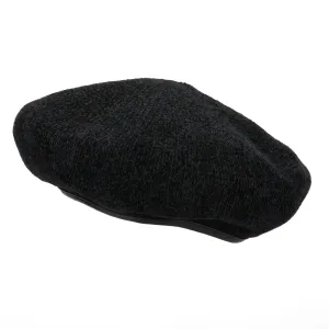 Chenille Faux Leather Beret