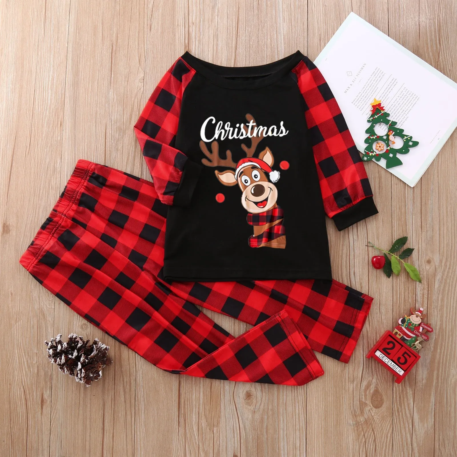 Christmas Pajamas Matching Family Pyjamas Menoea Outfits Cartoon  Printed Homewear Mom And Daughter Clothes Pajamas Parent-child Wear