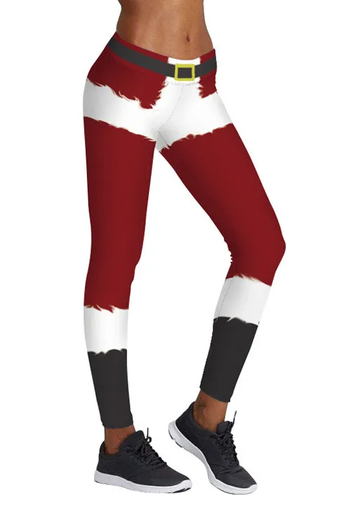 Christmas Santa Print Sports Pants