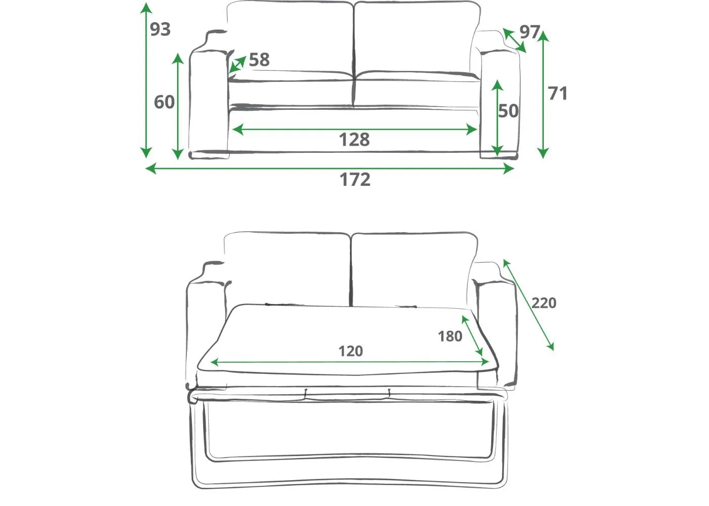 Clyde 2-Seater Sofabed Range by Sweet Dreams