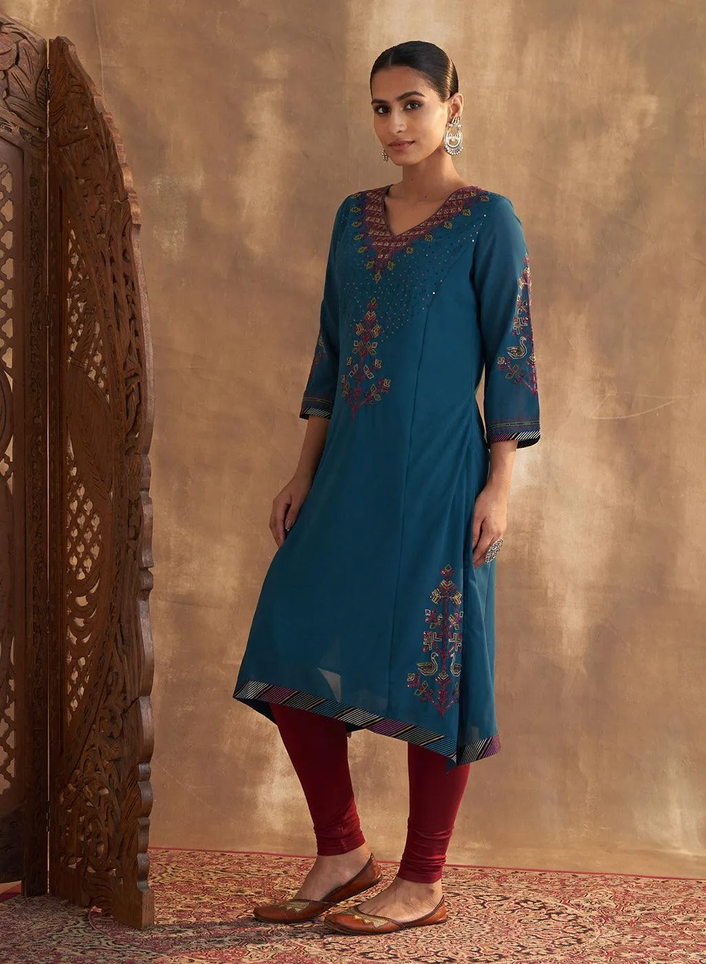 Cosmic Sky Georgette Printed Kurta