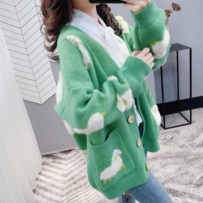 'Counting Sheep' V-Neck Knit Cardigan