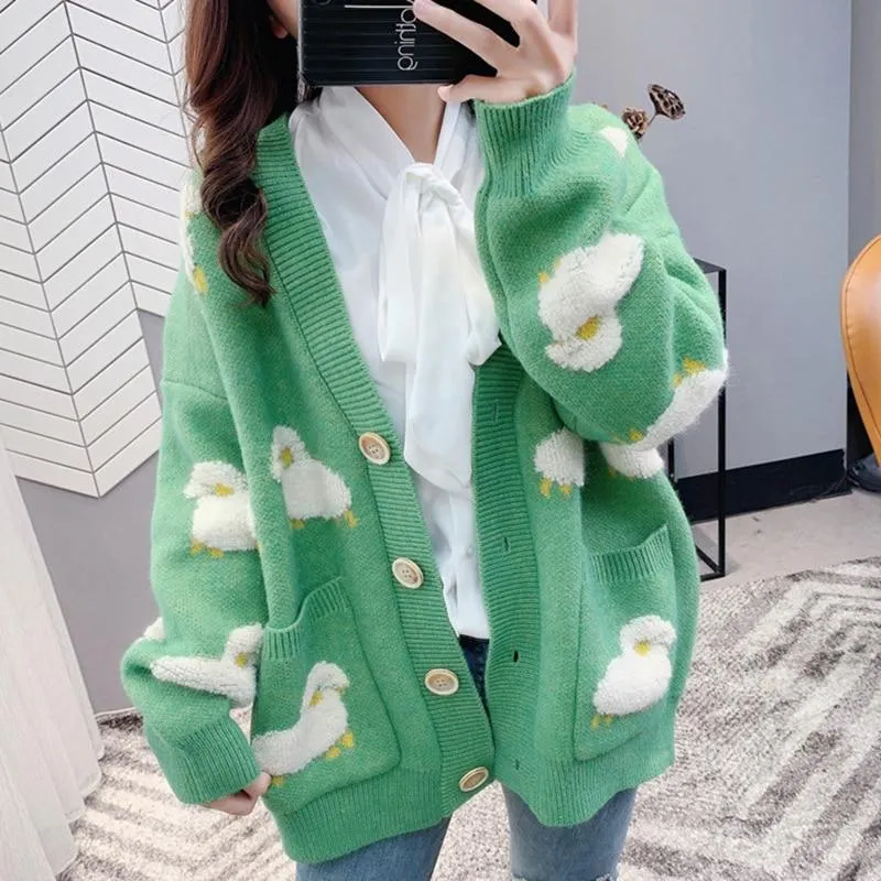 'Counting Sheep' V-Neck Knit Cardigan