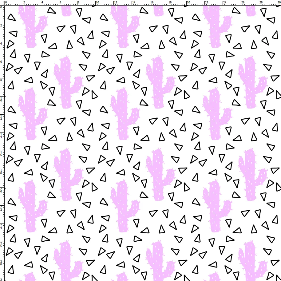 CUSTOM DIGITAL WOVEN (Cotton Poplin 140gsm) Neon Cactus - Grape