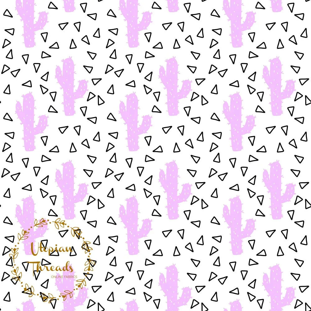 CUSTOM DIGITAL WOVEN (Cotton Poplin 140gsm) Neon Cactus - Grape