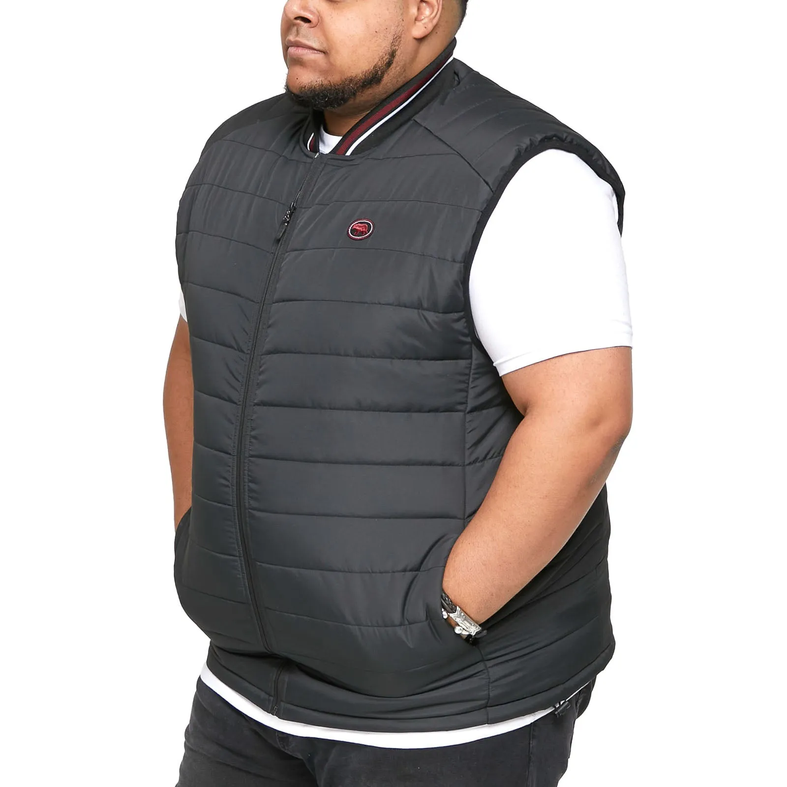 D555 Mens Ralph Big & Tall Padded Puffer Gilet - Black