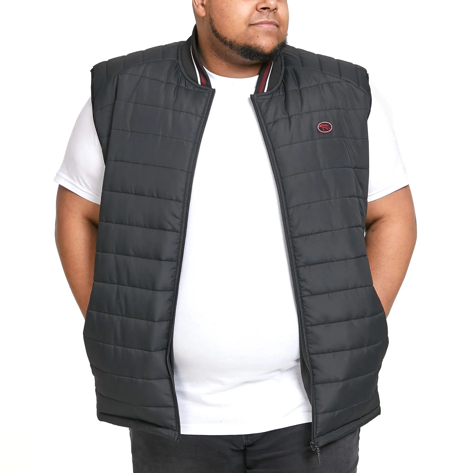 D555 Mens Ralph Big & Tall Padded Puffer Gilet - Black