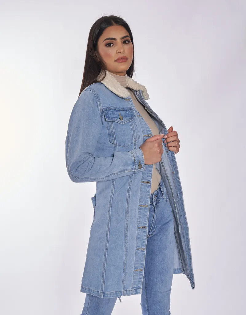 Denim Jacket Fur Collar