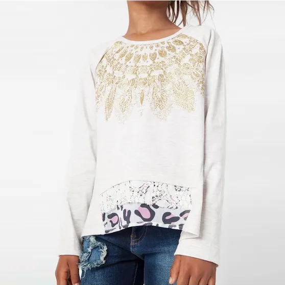 Desigual Kidswear Beige Long Sleeve Sweat T-Shirt