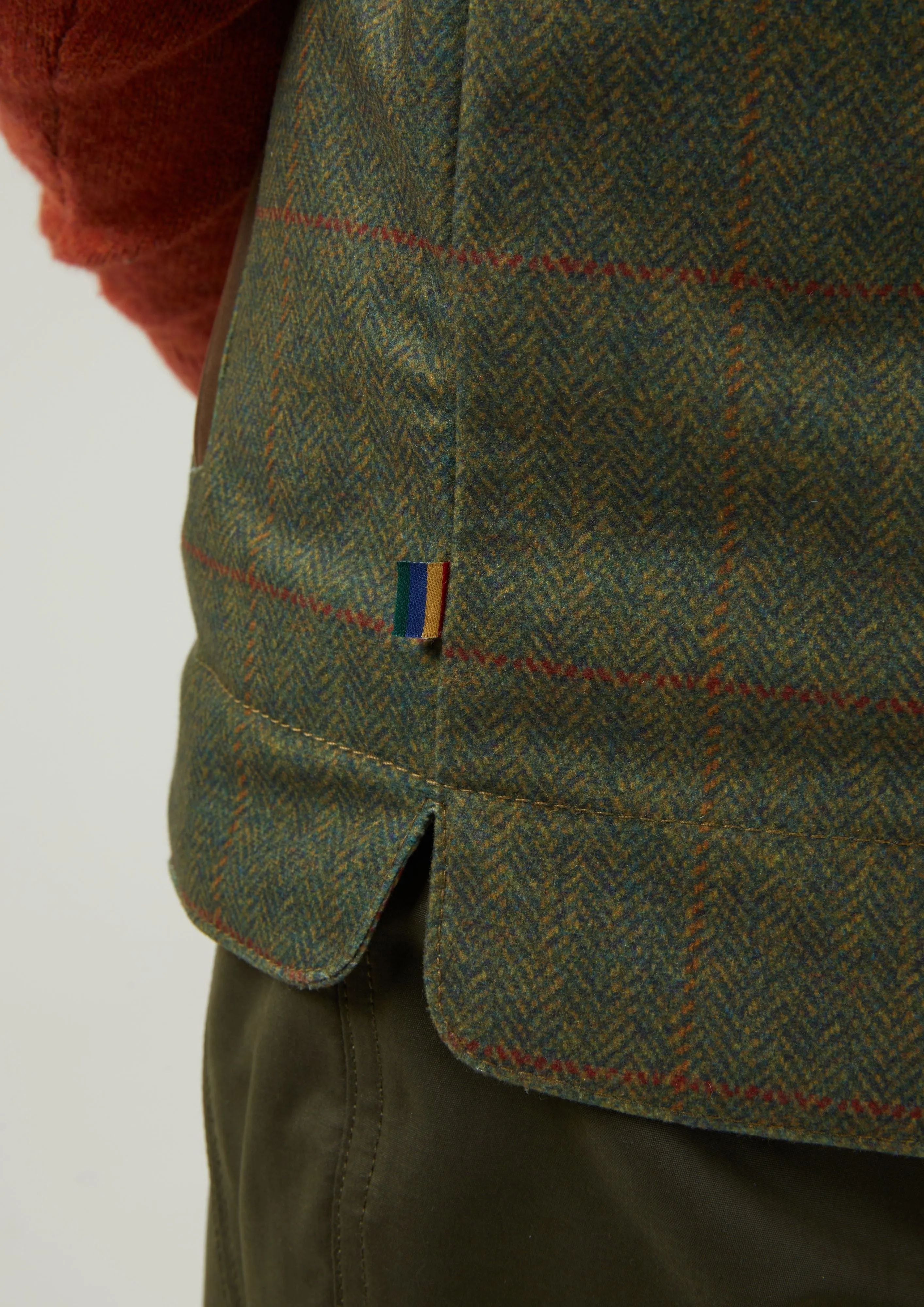 Didsmere Men's Technical Tweed Gilet In Olive - Regular Fit