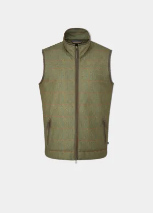 Didsmere Men's Technical Tweed Gilet In Olive - Regular Fit