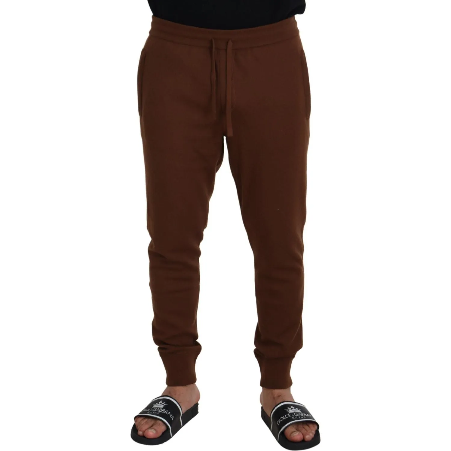 Dolce & Gabbana Elegant Brown Cashmere Jogger Pants