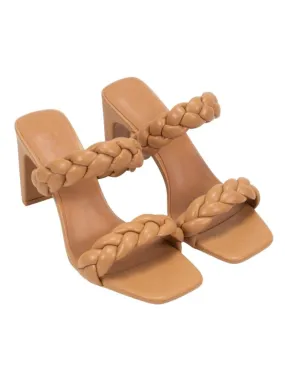 Double Braided Square Toe Block Heels